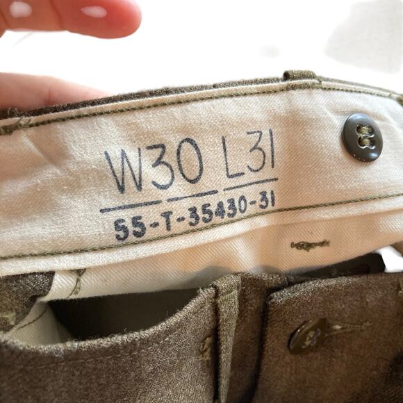 Vintage US Army 40s Olive Drab Green Uniform Jacket Button Fly Wide Leg Pants 38 - Picture 16 of 16